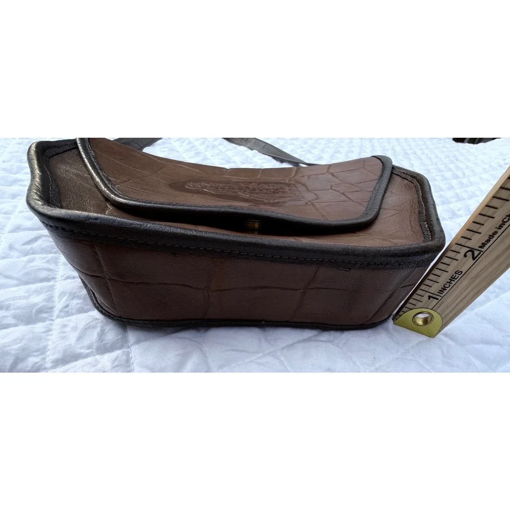 Rare 80s Vintage Carlos Falchi Croc Embossed Leather Crossbody Bag The Buffalo
